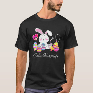 Stethoscope Cute Bunny School Nurse Life Easter Ch T-Shirt