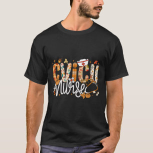 Stethoscope Cvicu Nurse Fall Yall Autumn Leaves Th T-Shirt