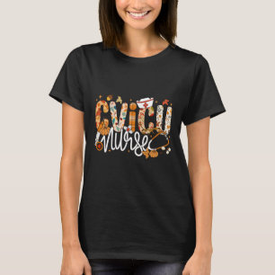 Stethoscope Cvicu Nurse Fall Yall Autumn Leaves Th T-Shirt