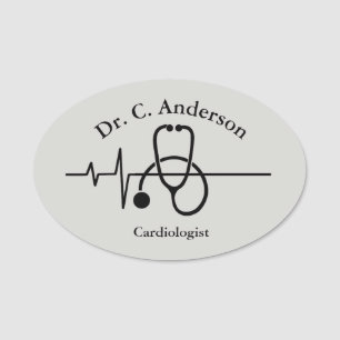 Stethoscope Design Name Tag
