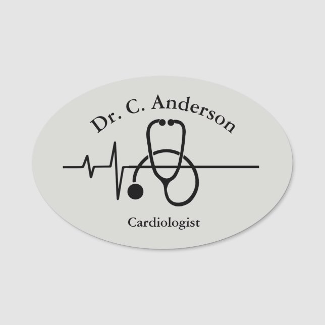 Stethoscope Design Name Tag (Front)