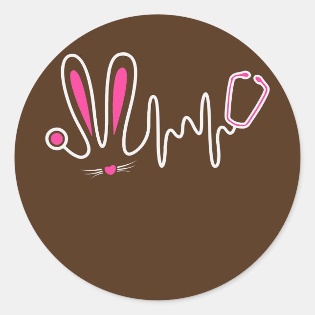 Stethoscope Easter Bunny Nurse Doctor Egg Ears Classic Round Sticker (Front)