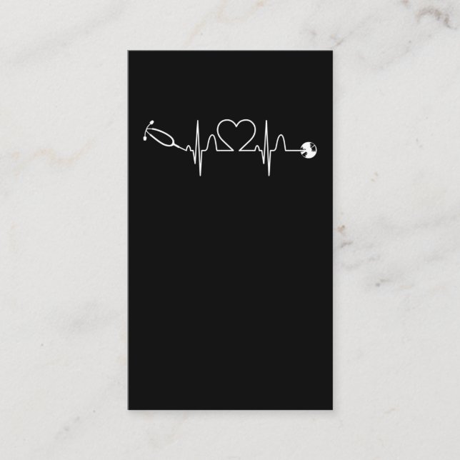 Stethoscope EKG Heartbeat Nurse Heart Hospital Business Card (Front)