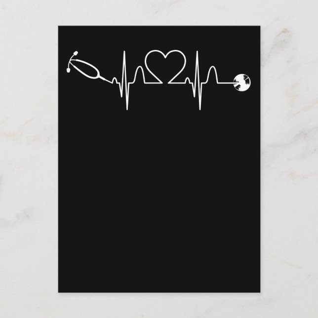Stethoscope EKG Heartbeat Nurse Heart Hospital Postcard (Front)