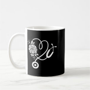 Stethoscope Flower Doctor Nurse Rn Pa Coffee Mug