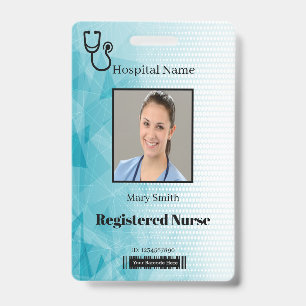 Stethoscope Geometric Vertical Photo ID Badge