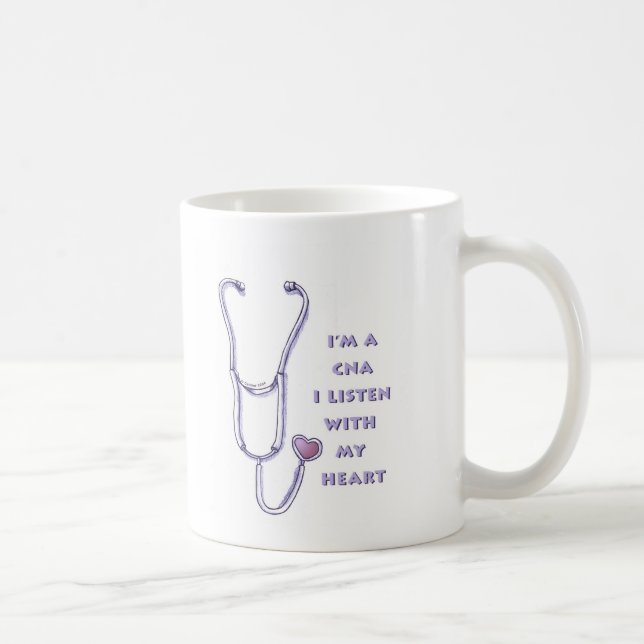 Stethoscope Heart CNA Nurse Coffee Mug (Right)