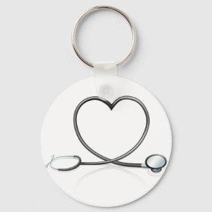 Stethoscope heart concept key ring
