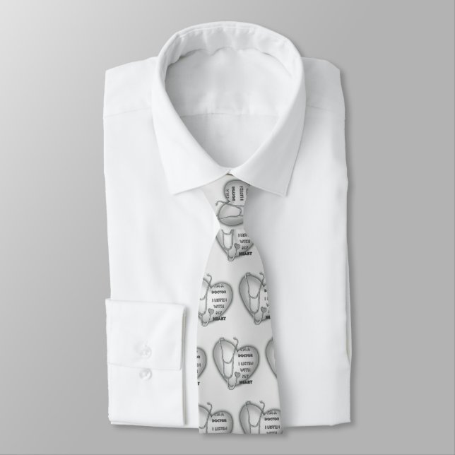 Stethoscope Heart doctor Tie (Tied)