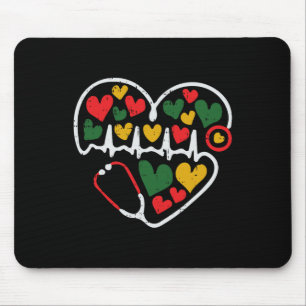 Stethoscope Heart Juneteenth Melanin Nurse African Mouse Mat