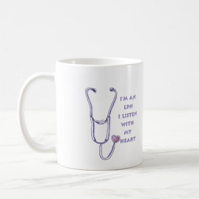 Stethoscope heart LPN Nurse Coffee Mug (Left)