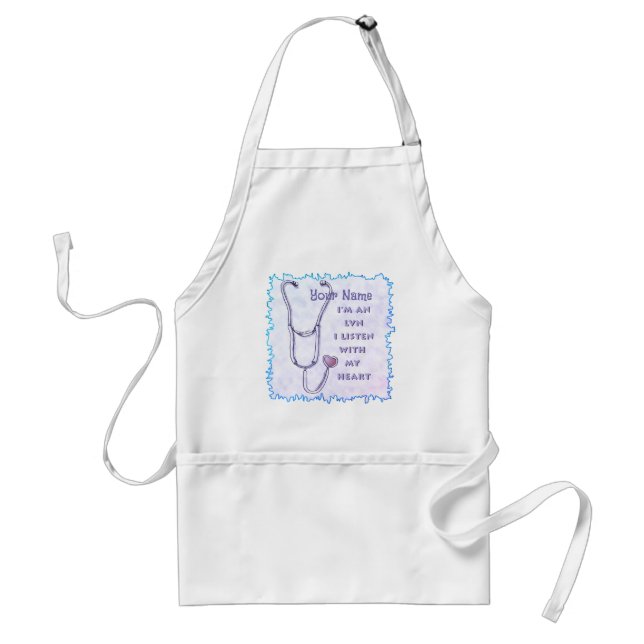 Stethoscope Heart LVN Nurse Standard Apron (Front)