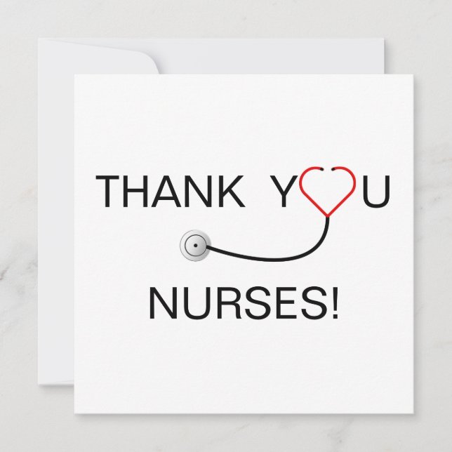 Stethoscope Heart Nurse Thank You (Front)