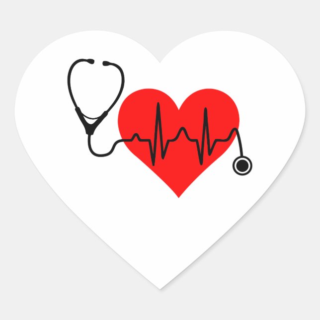 Stethoscope Heartbeat Heart Heart Sticker (Front)