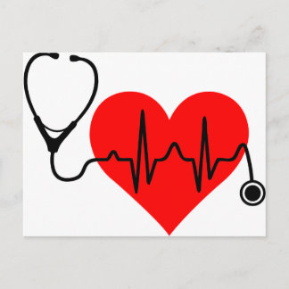 Stethoscope Heartbeat Heart Postcard