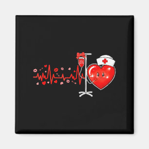 Stethoscope Heartbeat Nurse Valentines Day Rn Er N Magnet