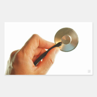 stethoscope hospital sick better get well soon ill rectangular sticker