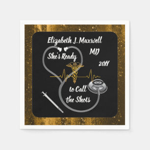 Stethoscope   MD - She's Ready to Call the Shots Napkin