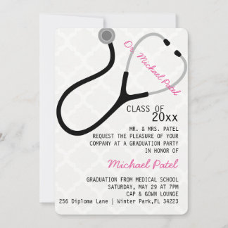 Stethoscope Medical Doctor Graduation Announcement