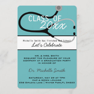 Stethoscope Medical Doctor Graduation Announcement