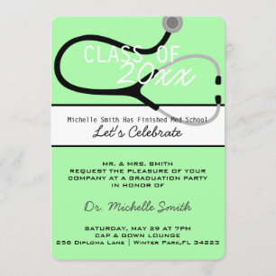Stethoscope Medical Doctor Graduation Announcement