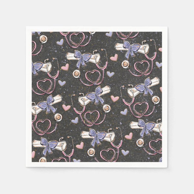 Stethoscope Medical Graduation Napkin (Front)