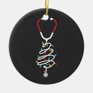 Stethoscope Medical Supplies Christmas Tree Lights Ceramic Tree Decoration