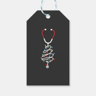 Stethoscope Medical Supplies Christmas Tree Lights Gift Tags