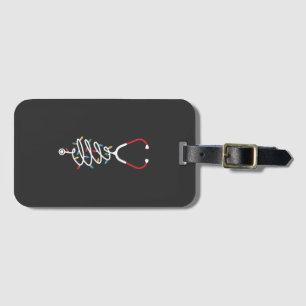Stethoscope Medical Supplies Christmas Tree Lights Luggage Tag