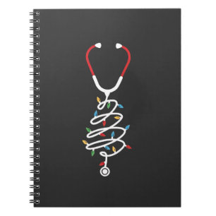 Stethoscope Medical Supplies Christmas Tree Lights Notebook