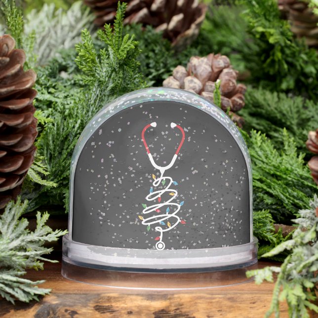 Stethoscope Medical Supplies Christmas Tree Lights Snowglobe (Winter)