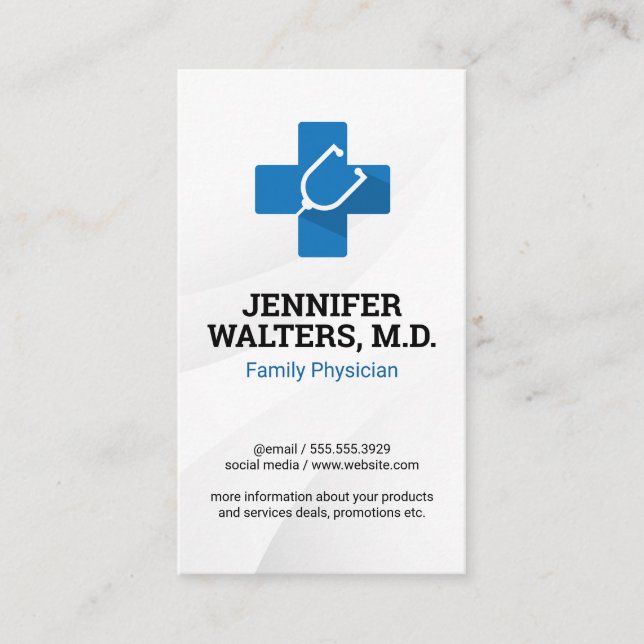 Stethoscope Medicine Logo | Medical Doctor Business Card (Front)