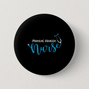 Stethoscope Mental Health Nurse 6 Cm Round Badge