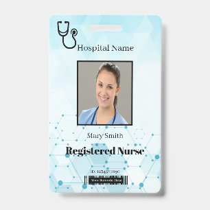 Stethoscope Molecule Medical Vertical Photo ID Badge