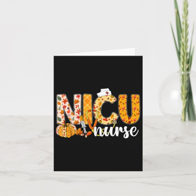 Stethoscope Nicu Nurse Fall Yall Autumn Leaves Tha Card (Front)