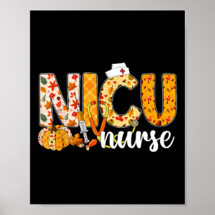 Stethoscope Nicu Nurse Fall Yall Autumn Leaves Tha Poster