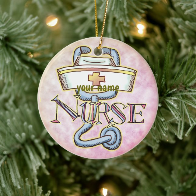 Stethoscope nurse  ceramic tree decoration (Tree)