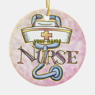 Stethoscope nurse  ceramic tree decoration