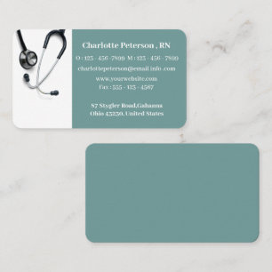 Stethoscope Nurse Doctor Healthcare Business Card