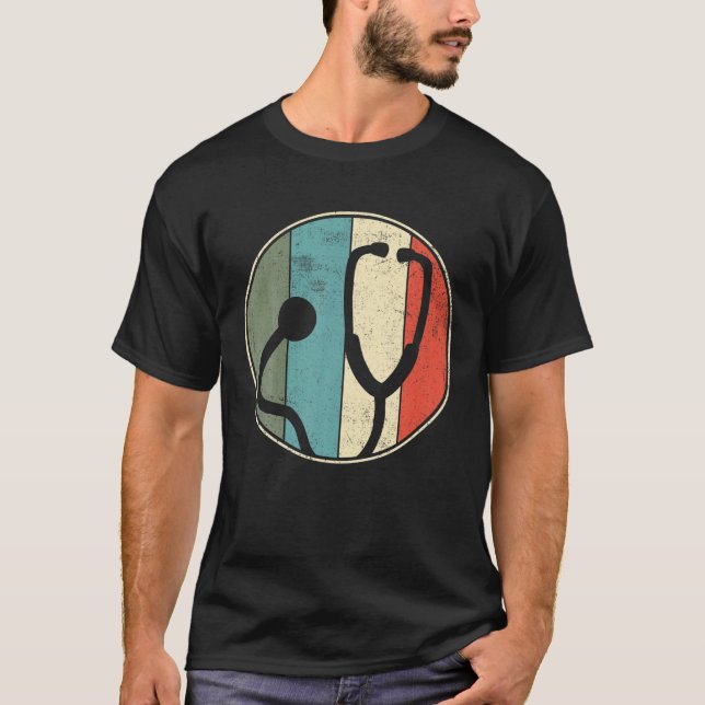 Stethoscope Nurse Doctor Retro Vintage T-Shirt (Front)