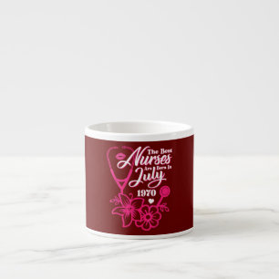 Stethoscope Nurse Floral Nurse Medical Birthday Espresso Cup