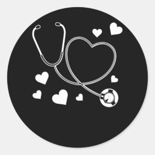 Stethoscope Nurse Love Hospital Classic Round Sticker