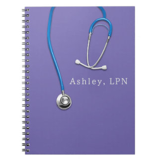Stethoscope Nurse LPN Spiral Photo Notebook