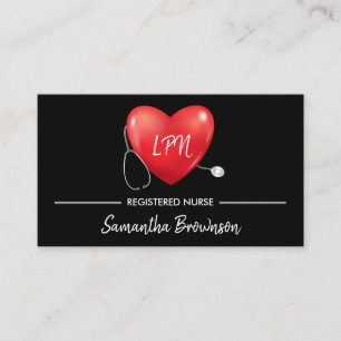 Stethoscope Nurse RN LVN LPN Caretaker Business Card