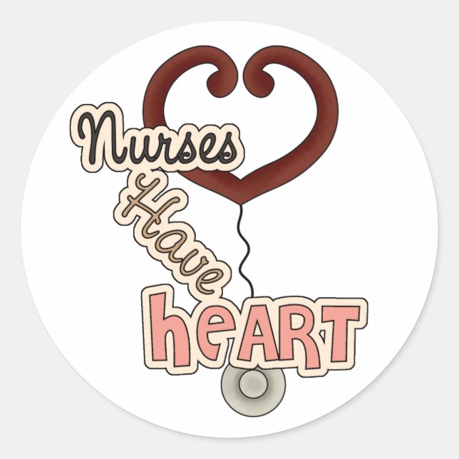 Stethoscope Nurses Have Heart T-shirts and GIfts Classic Round Sticker (Front)