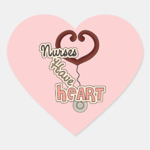 Stethoscope Nurses Have Heart T-shirts and GIfts Heart Sticker