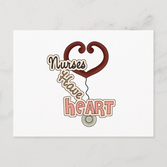 Stethoscope Nurses Have Heart T-shirts and GIfts Postcard (Front)