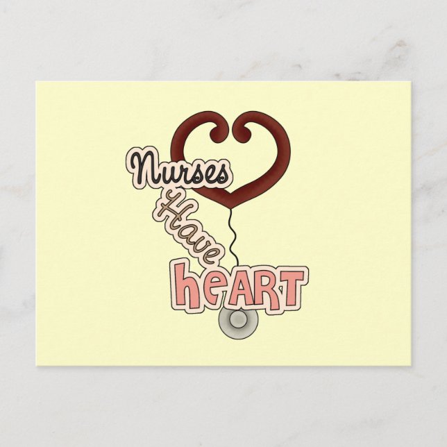 Stethoscope Nurses Have Heart T-shirts and GIfts Postcard (Front)
