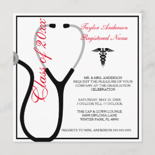 Stethoscope Nursing School Graduation Announcement