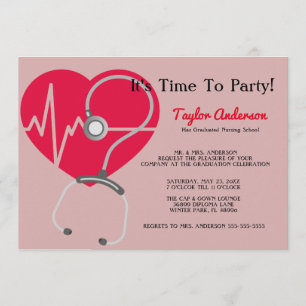 Stethoscope Nursing School Graduation Announcement